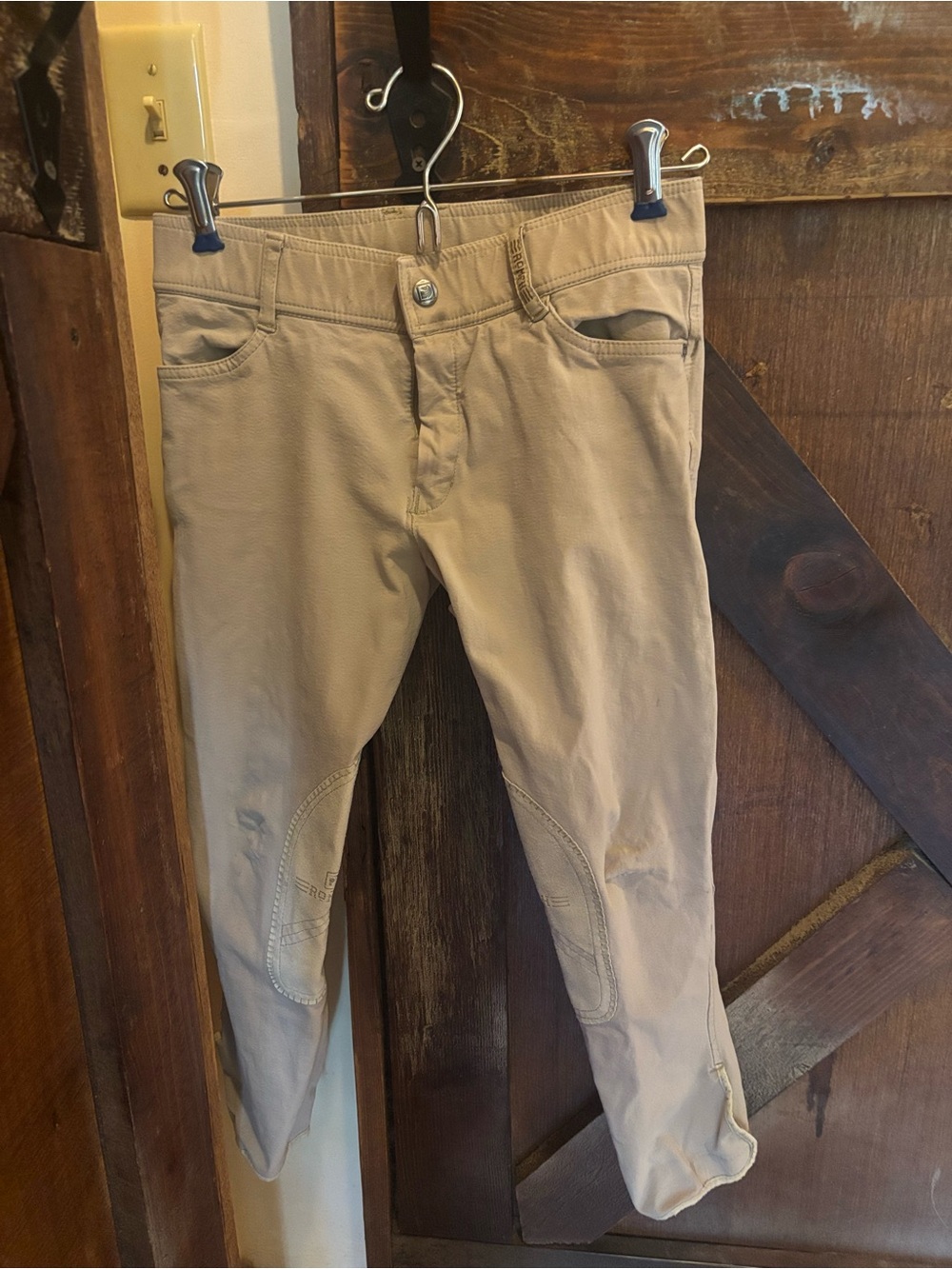 Girl Romfh Tan Riding pants with Knee Patches